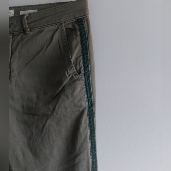 Anthropologie Chino Pants Straight Leg Velvet side stripe Relaxed Pants - Picture 6 of 7